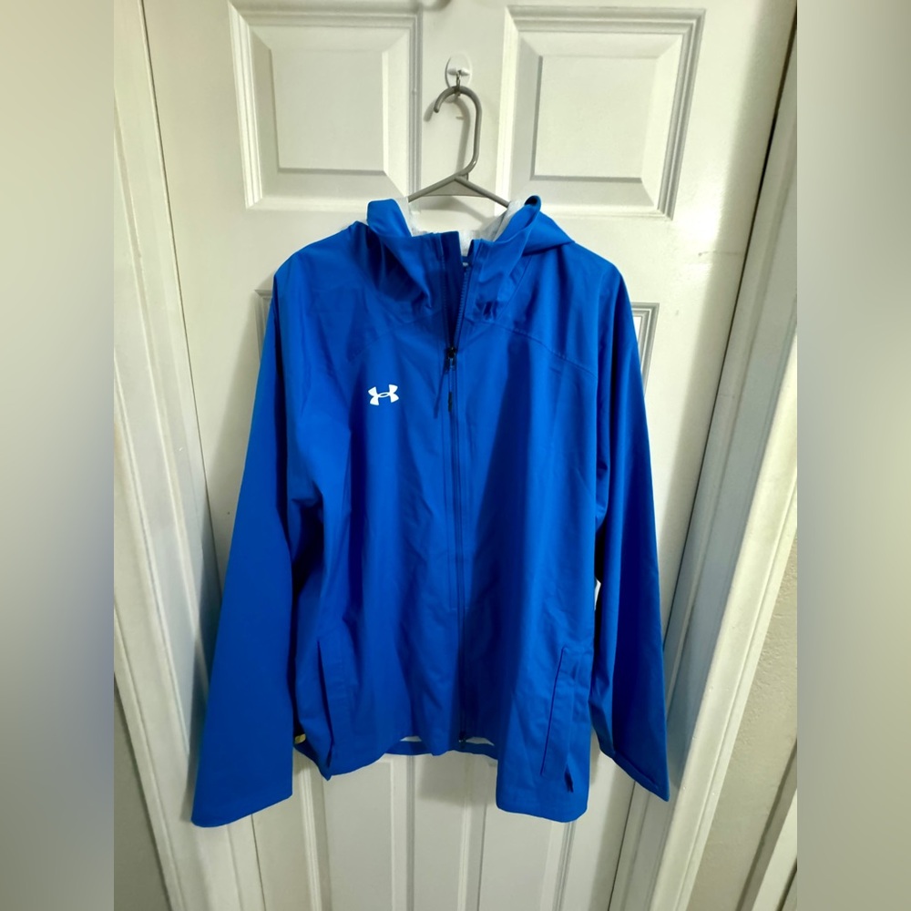 Under Armour UA Storm Mens Wind Water Proof Rain Jacket (XXLarge,  Blue)